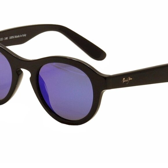 Maui Jim Leia Gloss Black Blue Hawaii Polarized Sunglasses - MJ708 02 - Picture 3 of 10
